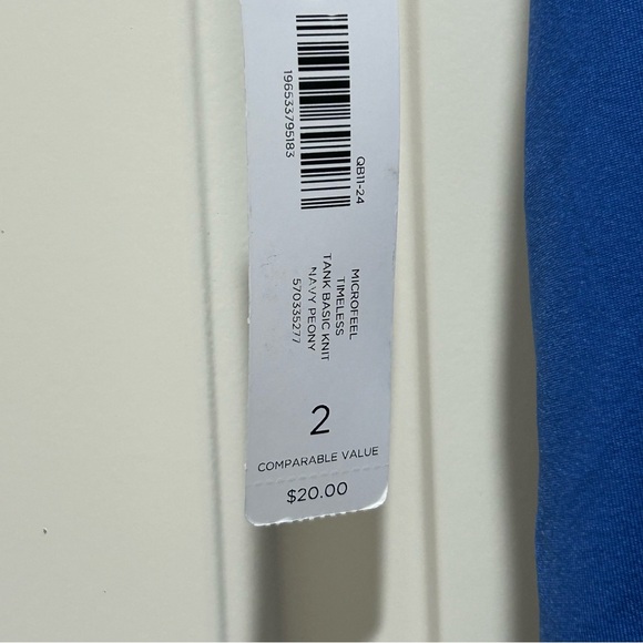 Chico's Vibrant Royal Blue Tank Top size 2 or US sizing is 12/L. NWT. Length 21” - Picture 4 of 6